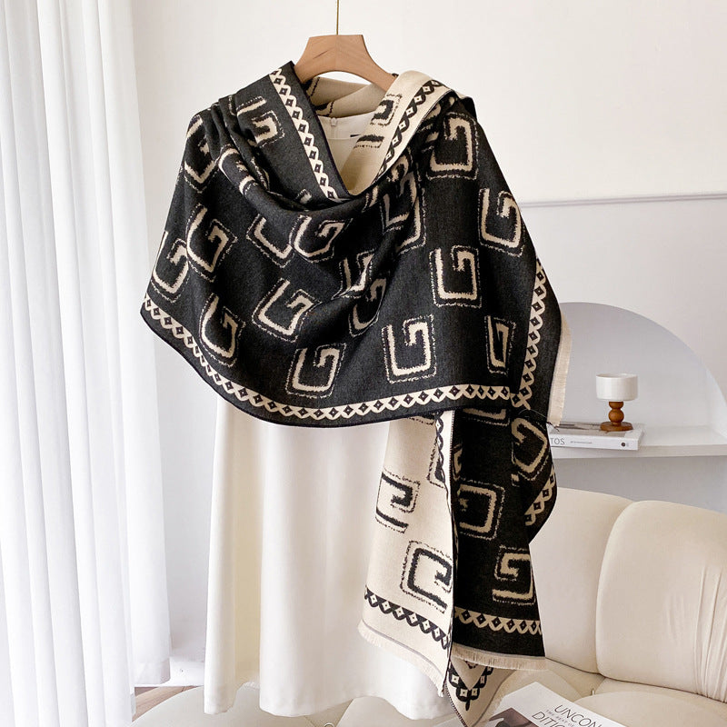 Warm Cashmere-like Thick Shawl Long Wild Scarf