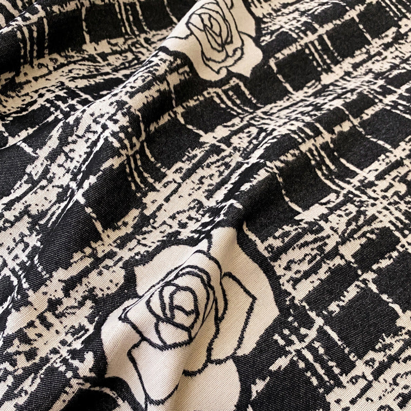 Cashmere-like Double-sided Scarf Camellia Tassel Air-conditioned Room Cloak